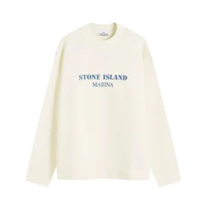 Толстовка Stone Island Marina Cotton Fleece Mock Neck Sweatshirt Butter 8115631X5 v0035